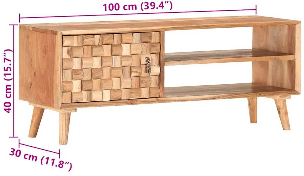 Televizoriaus spintelė, 100x35x40cm, akacijos masyvas