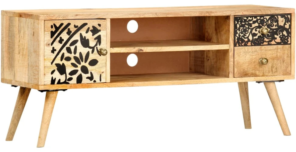 TV staliukas Televizoriaus spintelė, 100x30x45cm, mango medienos masyvas
