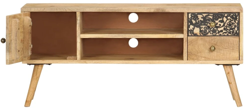 TV staliukas Televizoriaus spintelė, 100x30x45cm, mango medienos masyvas