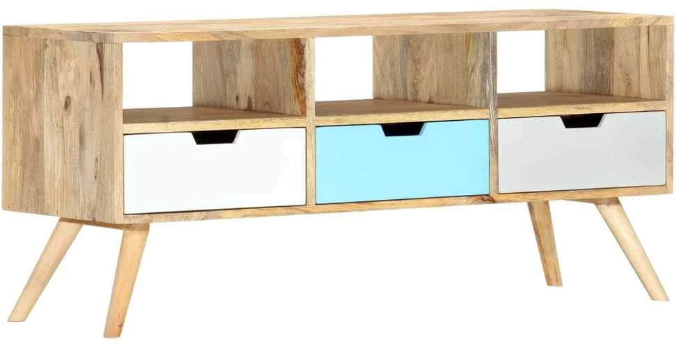 TV staliukas Televizoriaus spintelė, 110x35x48cm, mango medienos masyvas