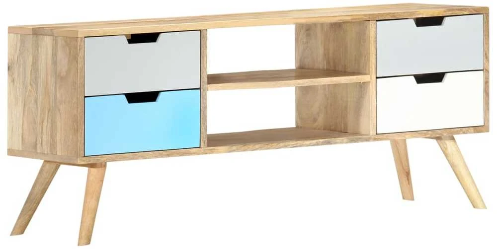 TV staliukas Televizoriaus spintelė, 110x35x48cm, mango medienos masyvas