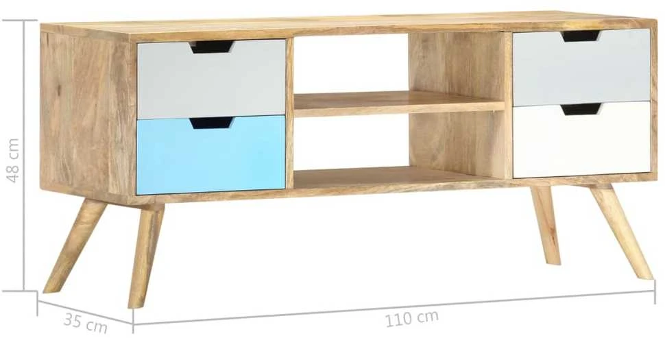 TV staliukas Televizoriaus spintelė, 110x35x48cm, mango medienos masyvas