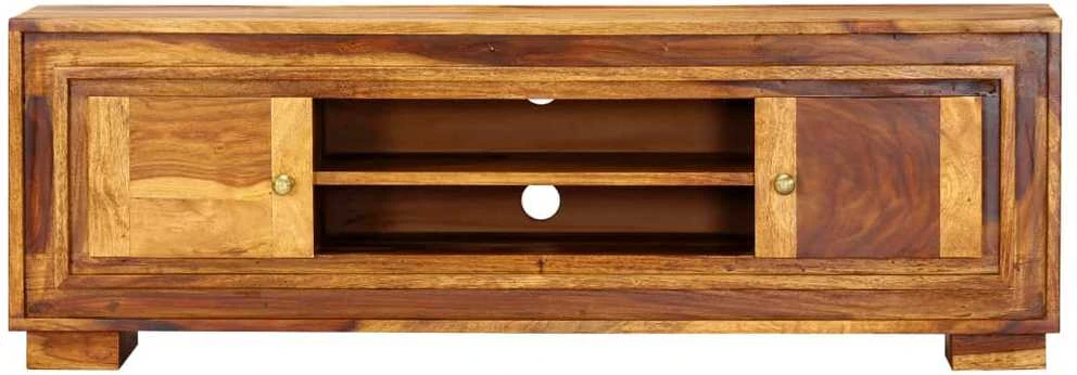 TV staliukas Televizoriaus spintelė, 118x30x40cm, rausv. dalb. med. masyvas