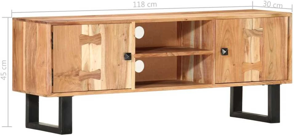 TV staliukas Televizoriaus spintelė, 118x30x45cm, akacijos medienos masyvas