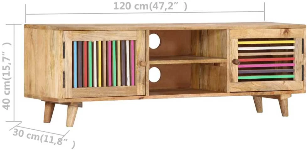 TV staliukas Televizoriaus spintelė, 120x30x40cm, mango medienos masyvas