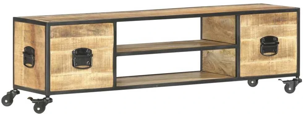 TV staliukas Televizoriaus spintelė, 130x30x39cm, mango medienos masyvas