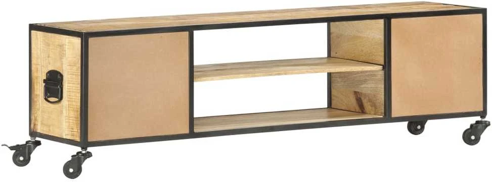 TV staliukas Televizoriaus spintelė, 130x30x39cm, mango medienos masyvas