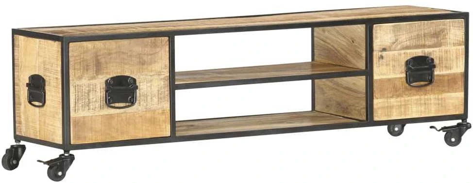 TV staliukas Televizoriaus spintelė, 130x30x39cm, mango medienos masyvas