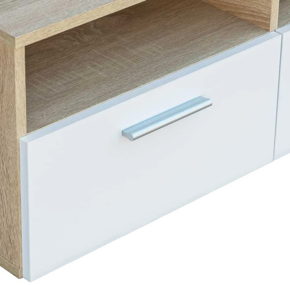 TV staliukas Televizoriaus spintelė, ąžuolo/balta, 95x35x36cm, mediena