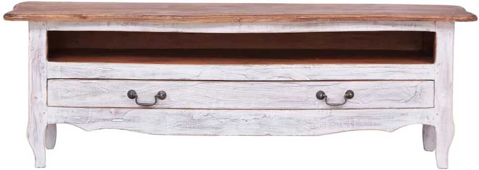 TV staliukas Televizoriaus spintelė, balta, 120x30x40cm, raudonmedis