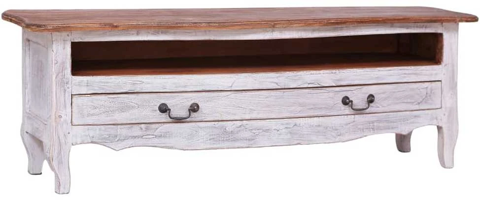 TV staliukas Televizoriaus spintelė, balta, 120x30x40cm, raudonmedis