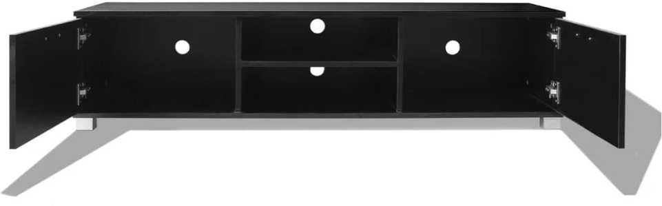 TV staliukas Televizoriaus spintelė, juoda, 140x40,5x35cm, labai blizgi