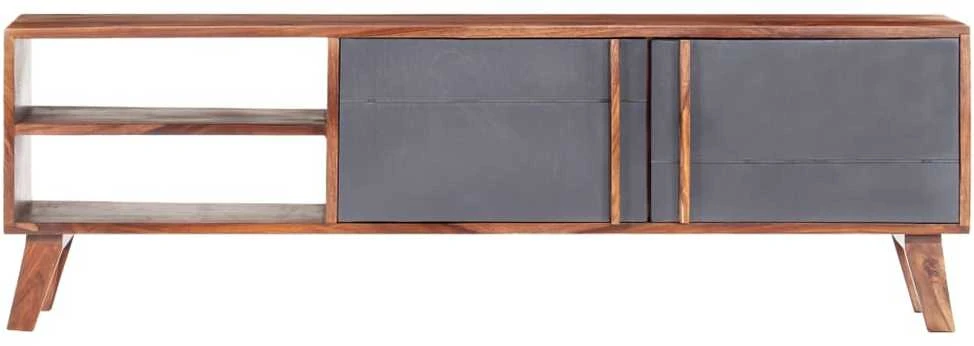 TV staliukas Televizoriaus spintelė, pilka, 140x30x45cm, medienos masyvas