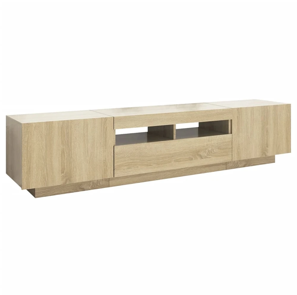 TV staliukas Televizoriaus spintelė su LED apšvietimu, ąžuolo, 180x35x40cm