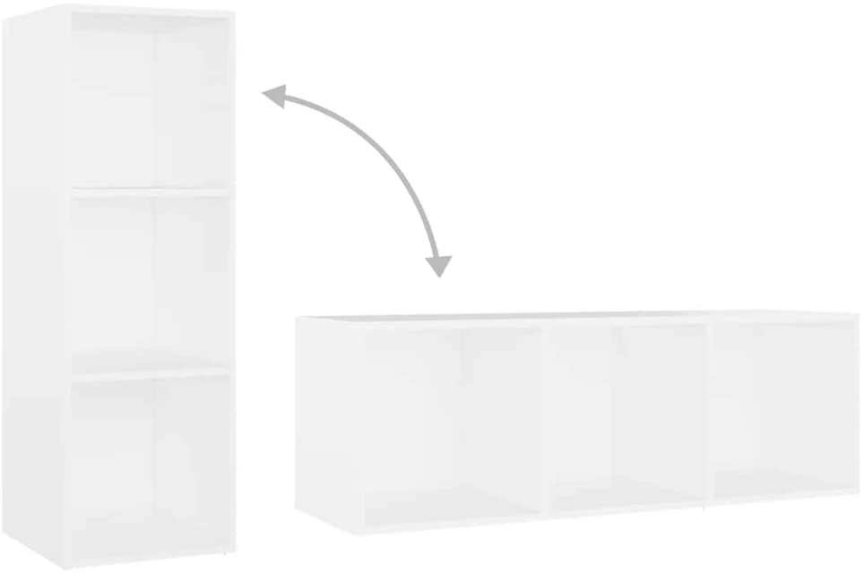 TV staliukas Televizoriaus spintelės, 2vnt., baltos, 107x35x37cm, MDP
