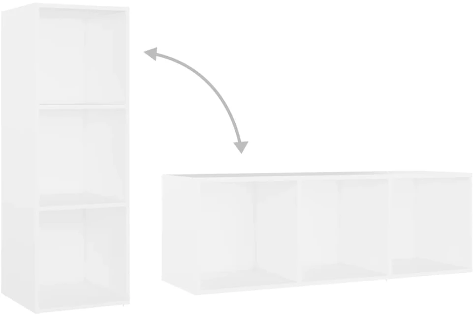 TV staliukas Televizoriaus spintelės, 2vnt., baltos, 107x35x37cm, MDP