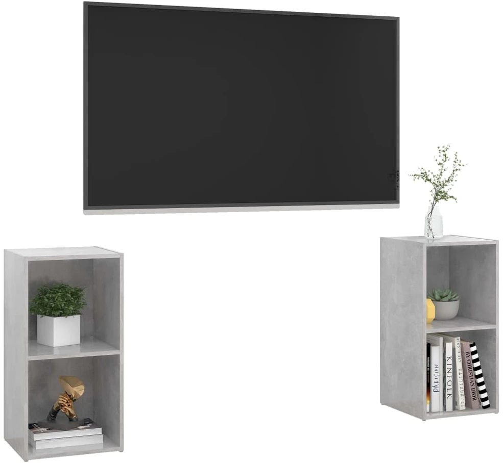 TV staliukas Televizoriaus spintelės, 2vnt., betono, 72x35x36,5cm, mediena