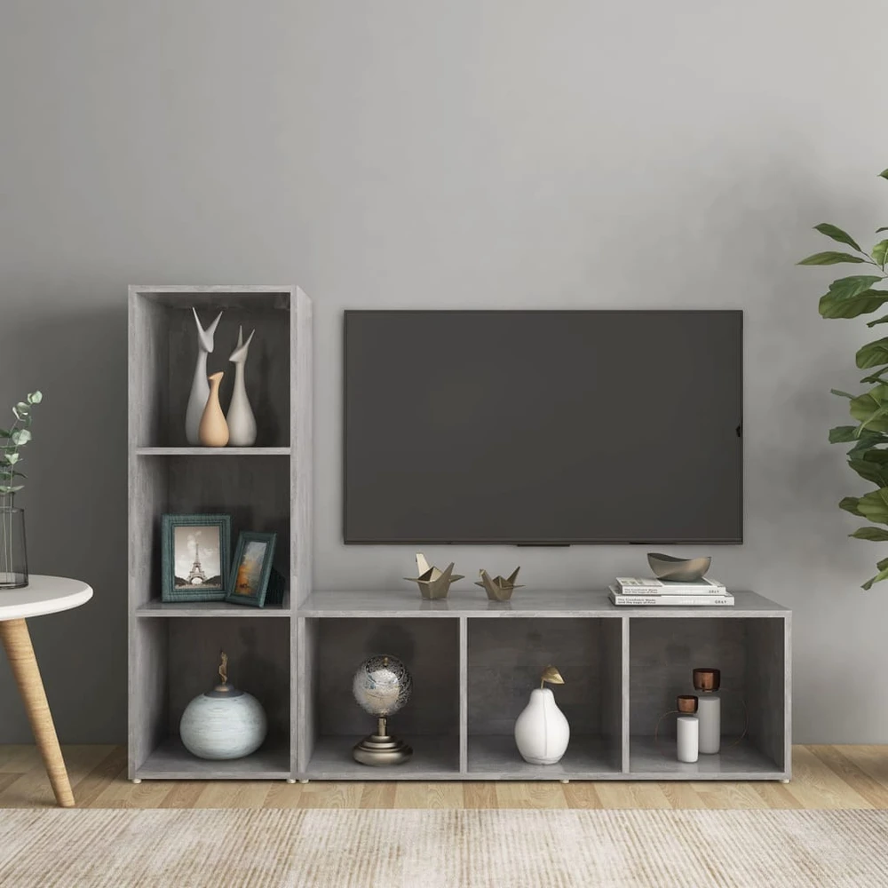 TV staliukas Televizoriaus spintelės, 2vnt., pilkos, 107x35x37cm, MDP