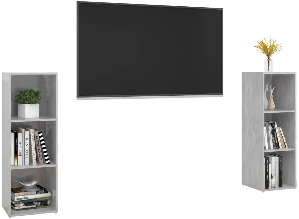 TV staliukas Televizoriaus spintelės, 2vnt., pilkos, 107x35x37cm, MDP