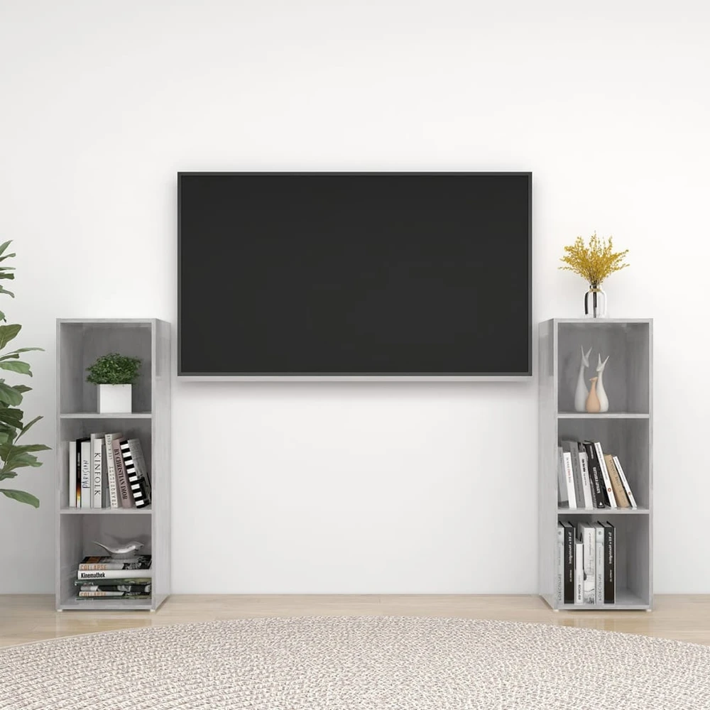TV staliukas Televizoriaus spintelės, 2vnt., pilkos, 107x35x37cm, MDP