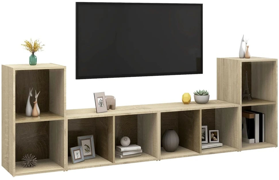 TV staliukas Televizoriaus spintelės, 4vnt., ąžuolo, 72x35x36,5cm, mediena
