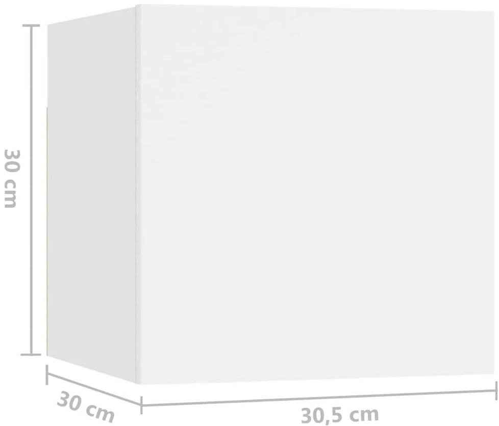 TV staliukas Televizoriaus spintelių komplektas, 10 dalių, baltas, mediena