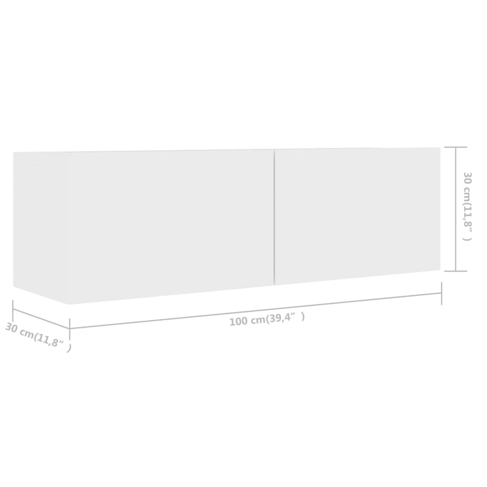 TV staliukas Televizoriaus spintelių komplektas, 4 dalių, baltas, mediena