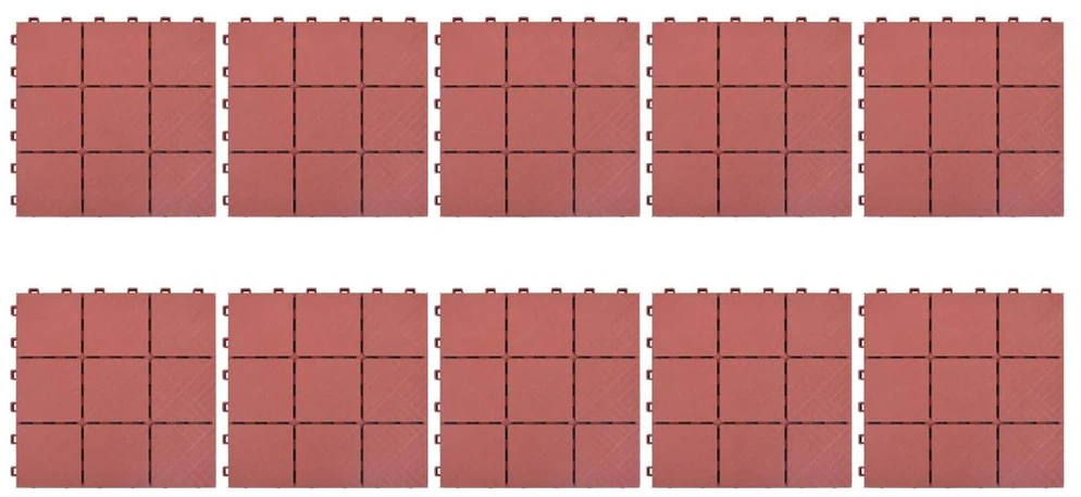 Terasinė Plytelė 10 pcs Raudona 305 x 305 x 22 cm