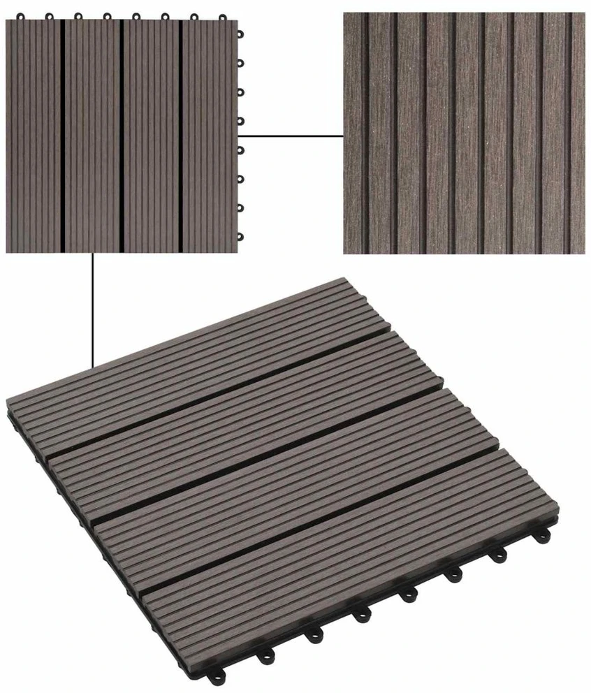 Terasinė Plytelė 11 pcs Tamsiai rudas 30 x 30 cm MPK