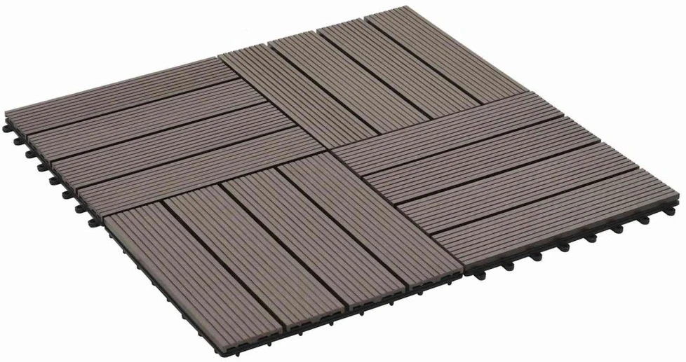 Terasinė Plytelė 11 pcs Tamsiai rudas 30 x 30 cm MPK