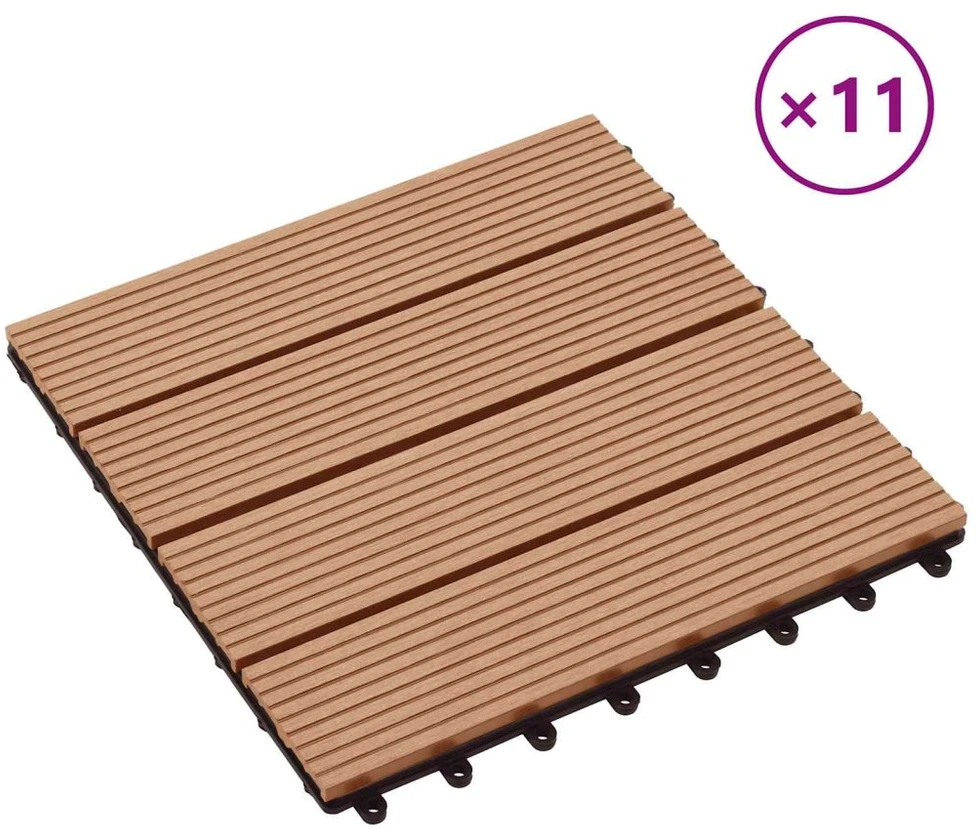 Terasinė Plytelė 11 vnt. Tikmedis 30 x 30 cm WPC