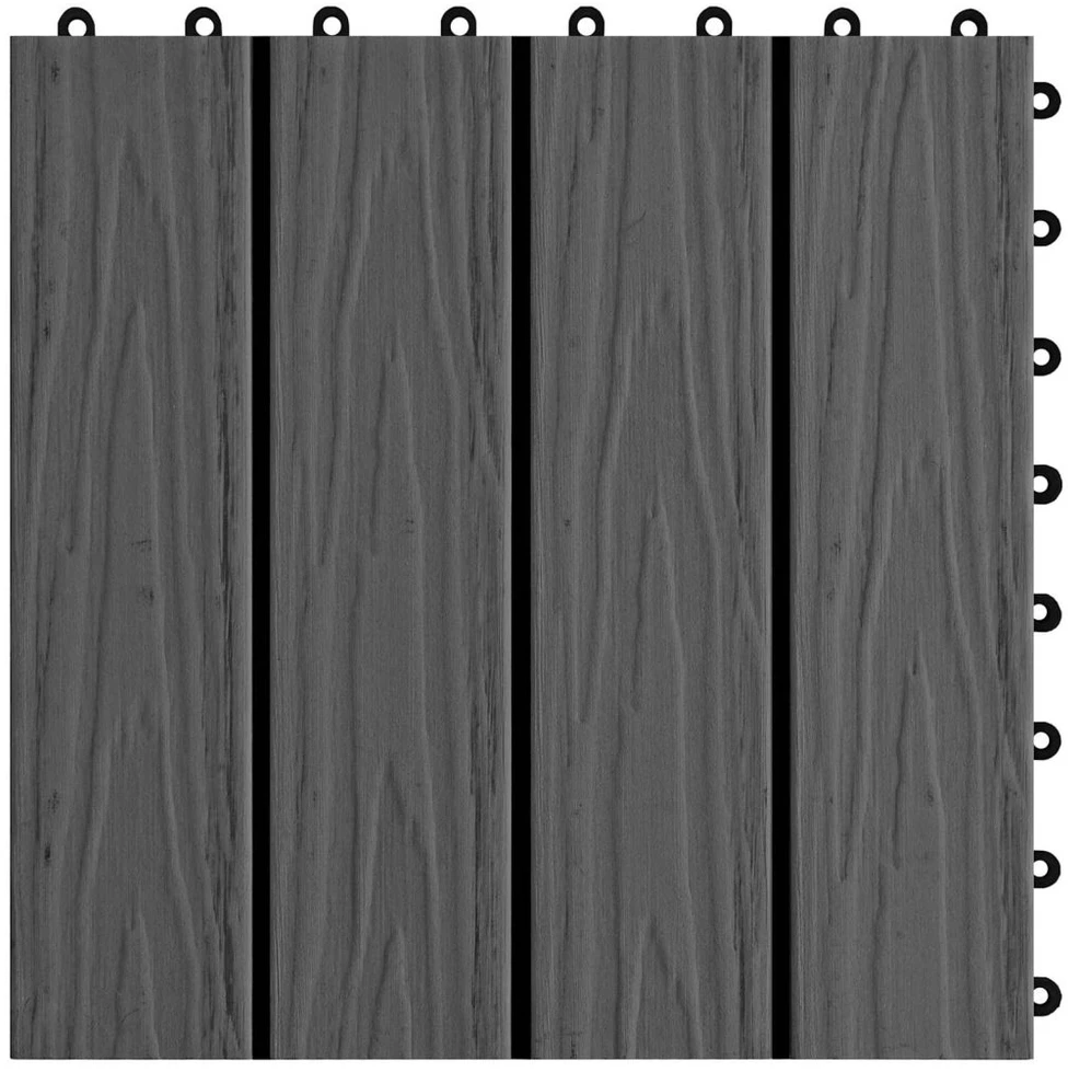 Terasinė Plytelė 3D dizainas 11 vnt. Juoda 30 x 30 cm WPC