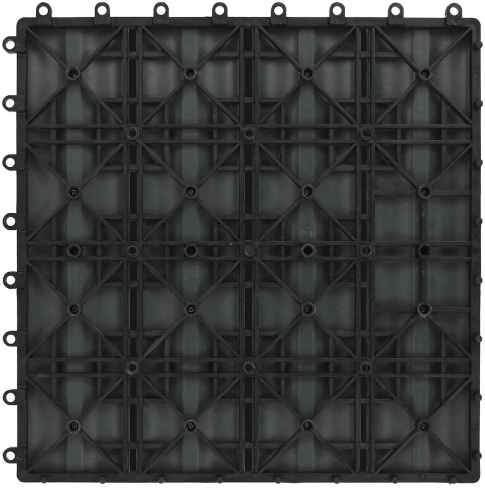 Terasinė Plytelė 3D dizainas 11 vnt. Juoda 30 x 30 cm WPC