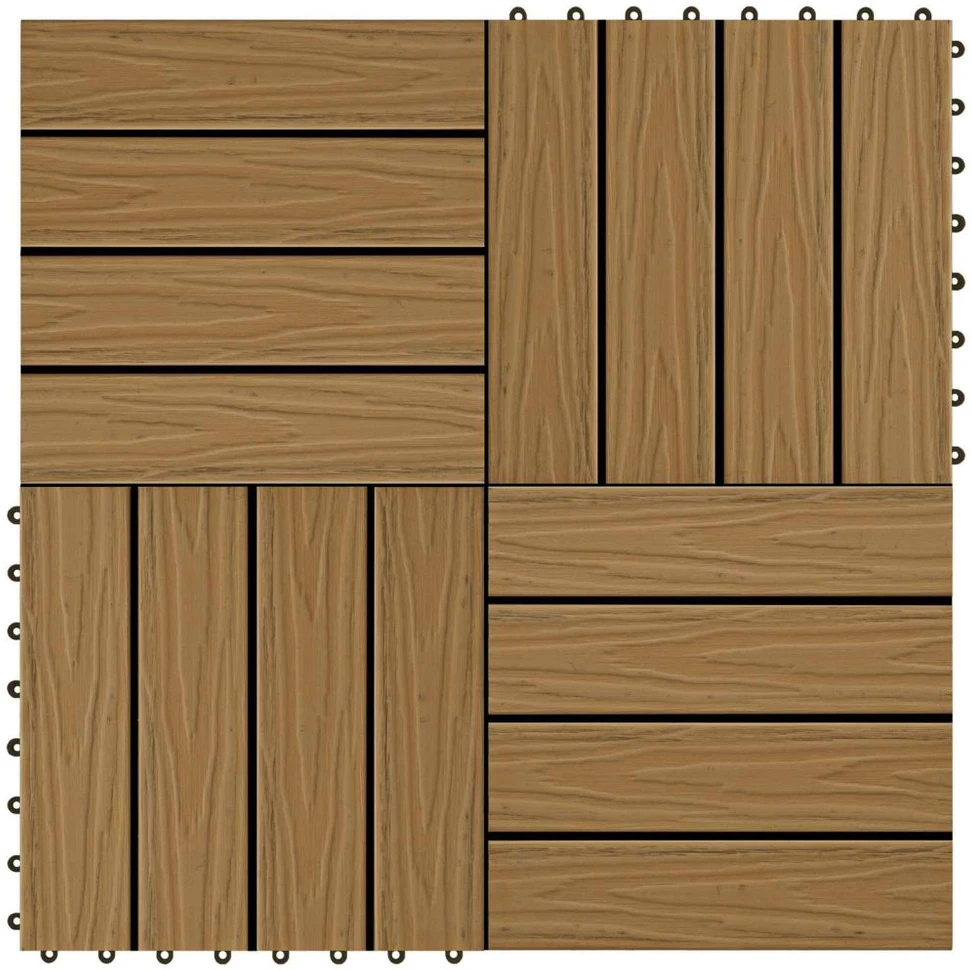 Terasinė Plytelė 3D dizainas 11 pcs Tikmedis 30 x 30 cm MPK