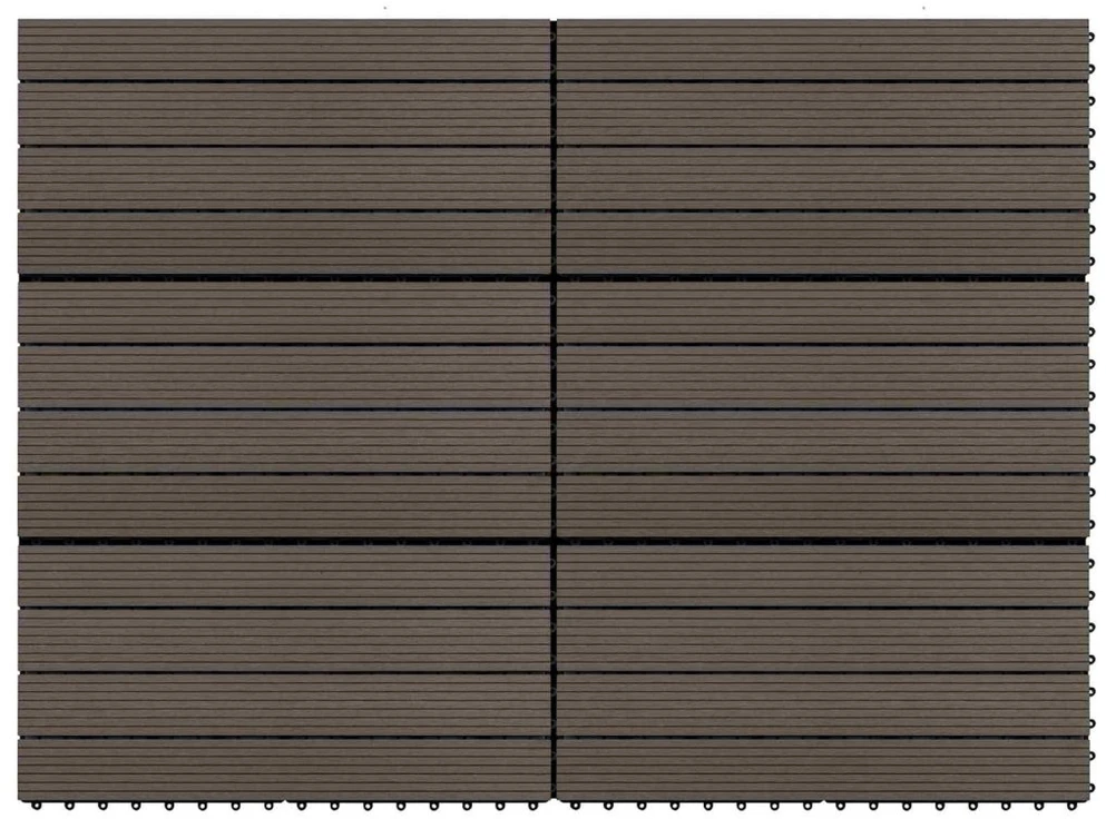 Terasinė Plytelė 6 vnt. Tamsiai rudas 60 x 30 cm WPC