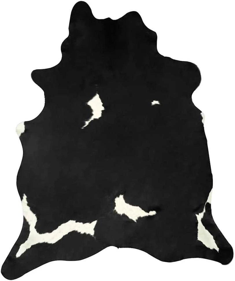 Tikros karvės odos kilimas, juodos ir baltos spalvos, 180x220cm