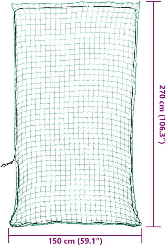 Tinklas priekabai su elastine virve, žalias, 2,7x1,5m, PP