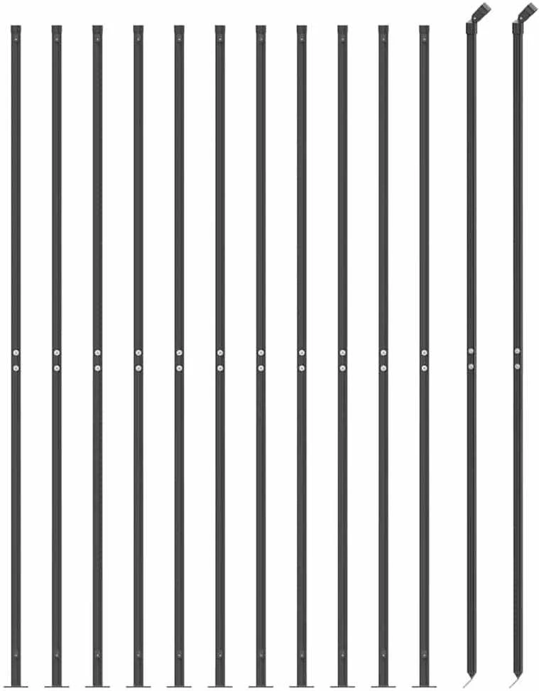 Tinklinė tvora su flanšais, antracito spalvos, 2,2x25m
