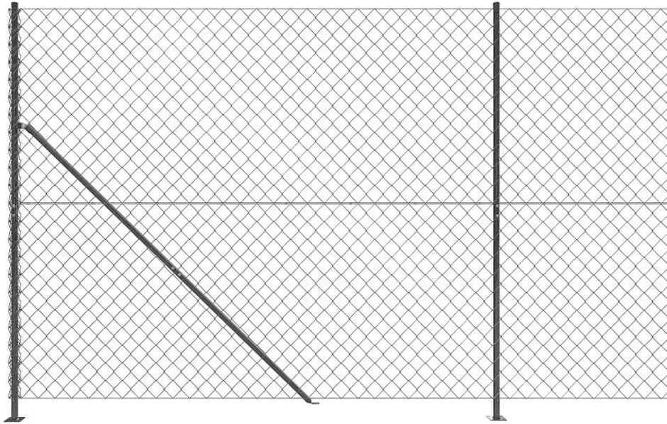 Tinklinė tvora su flanšais, antracito spalvos, 1,6x25m