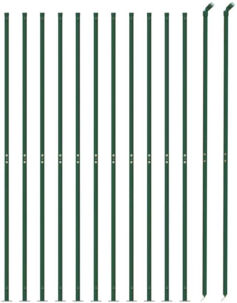 Tinklinė tvora su flanšais, žalios spalvos, 1,6x25m