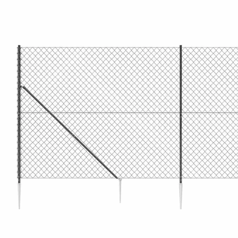 Tinklinė tvora su smaigais, antracito spalvos, 1,6x25m