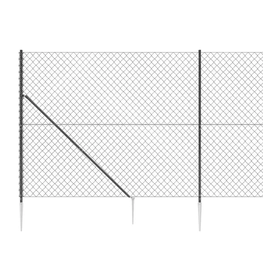 Tinklinė tvora su smaigais, antracito spalvos, 2x25m
