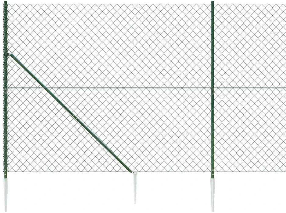 Tinklinė tvora su smaigais, žalios spalvos, 1,8x25m