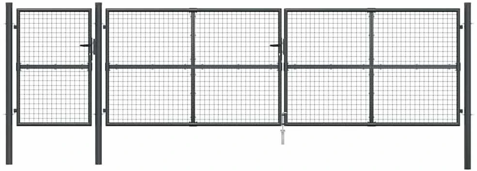 Tinkliniai sodo vartai, antracito spalvos, 500x175 cm, plienas