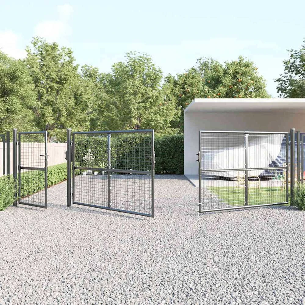 Tinkliniai sodo vartai, antracito spalvos, 500x175 cm, plienas