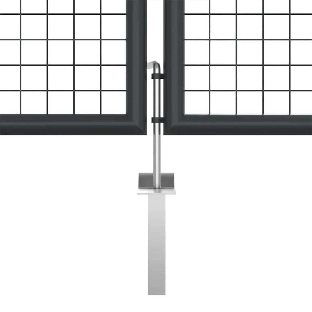 Tinkliniai sodo vartai, pilki, 400x175cm, galvanizuotas plienas