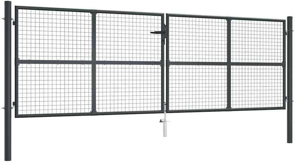Tinkliniai sodo vartai, pilki, 400x175cm, galvanizuotas plienas