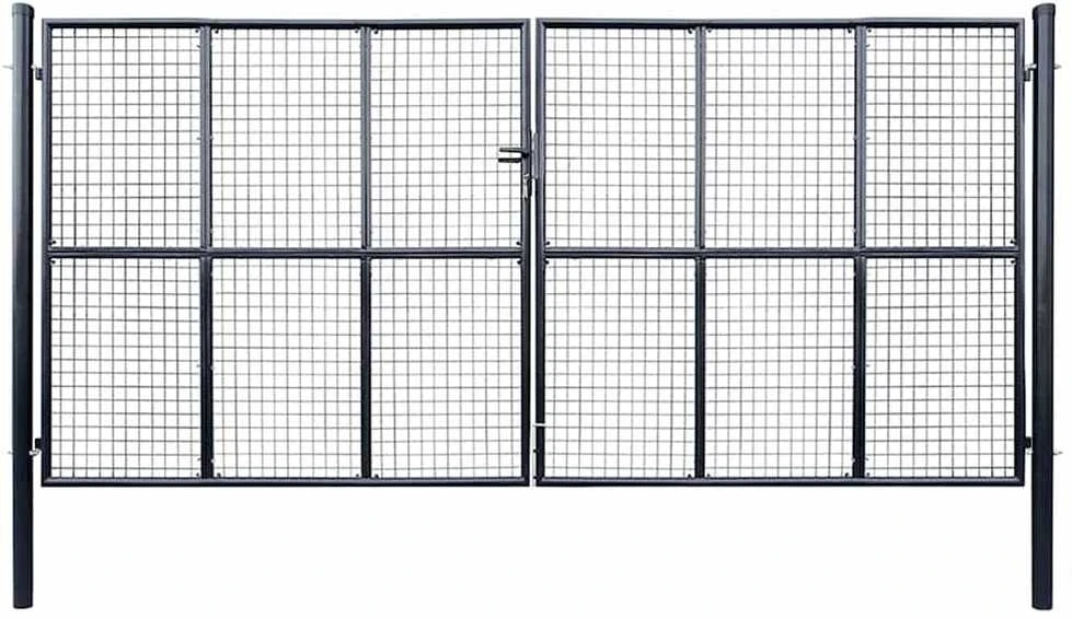 Tinkliniai sodo vartai, cinkuotas plienas, 400x175cm, pilki