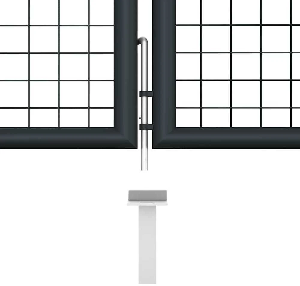 Tinkliniai sodo vartai, pilki, 400x125cm, galvanizuotas plienas