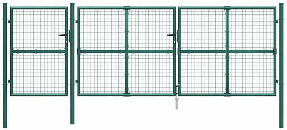 Tinkliniai sodo vartai, žalios spalvos, 400x175cm, plienas